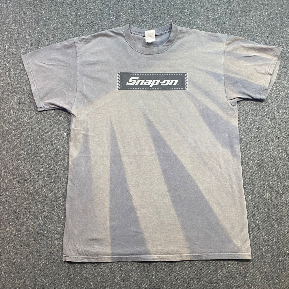 Snap on Tools TShirt XL Mens Gray Skater Grunge Box Logo Faded Distressed